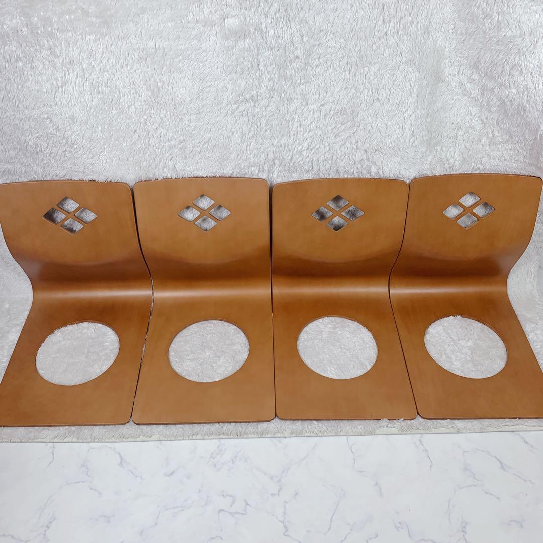 【美品】木製座椅子4脚セット　曲げ木 座敷椅子　チェア