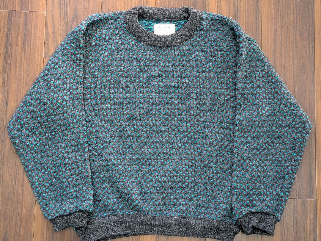 90s ノルウェー製 L.L.Bean エルエルビーン バーズアイ ニット