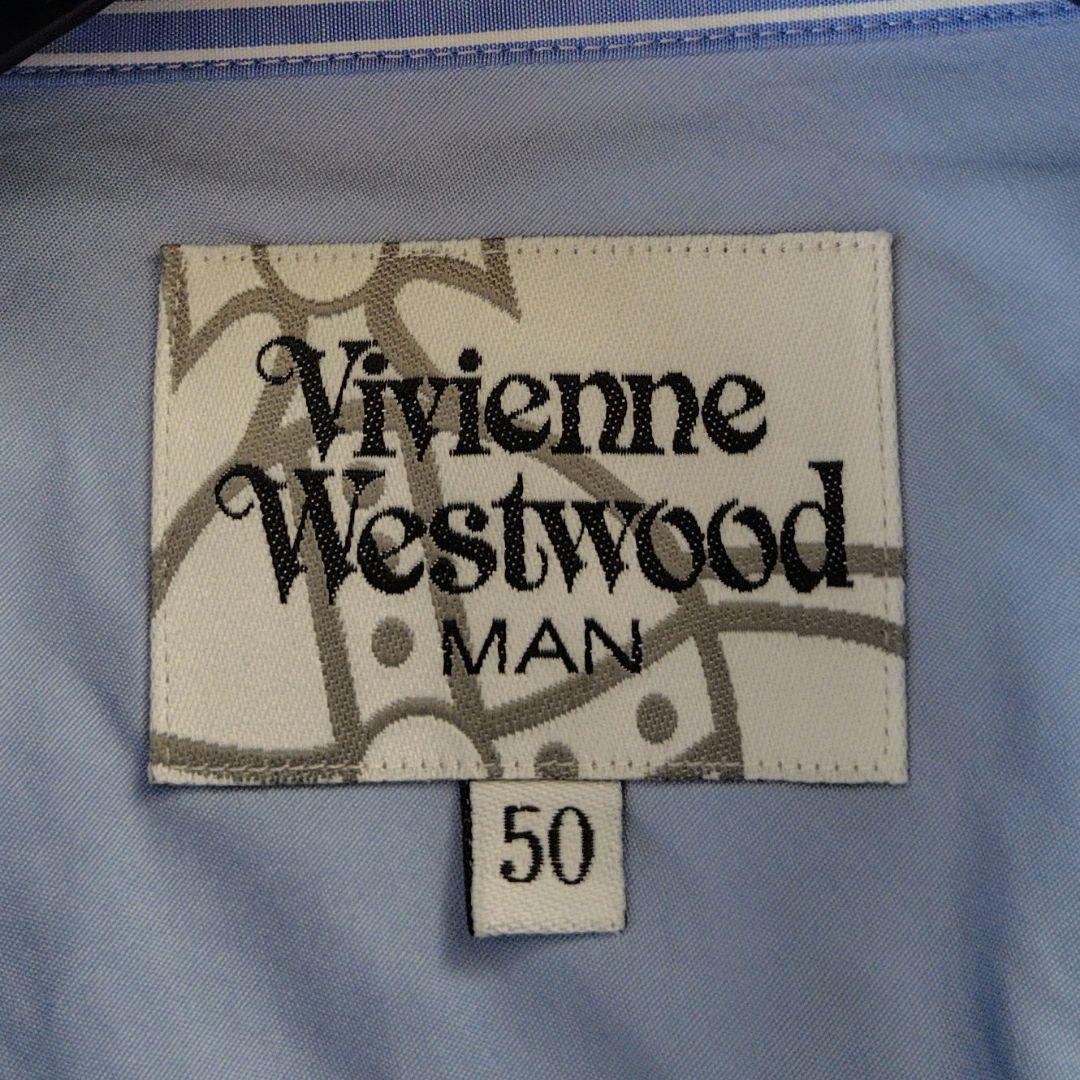 極美品　XL　ヴィヴィアンウエストウッド　シャツ　長袖　オーブ　刺繍　ボーダー