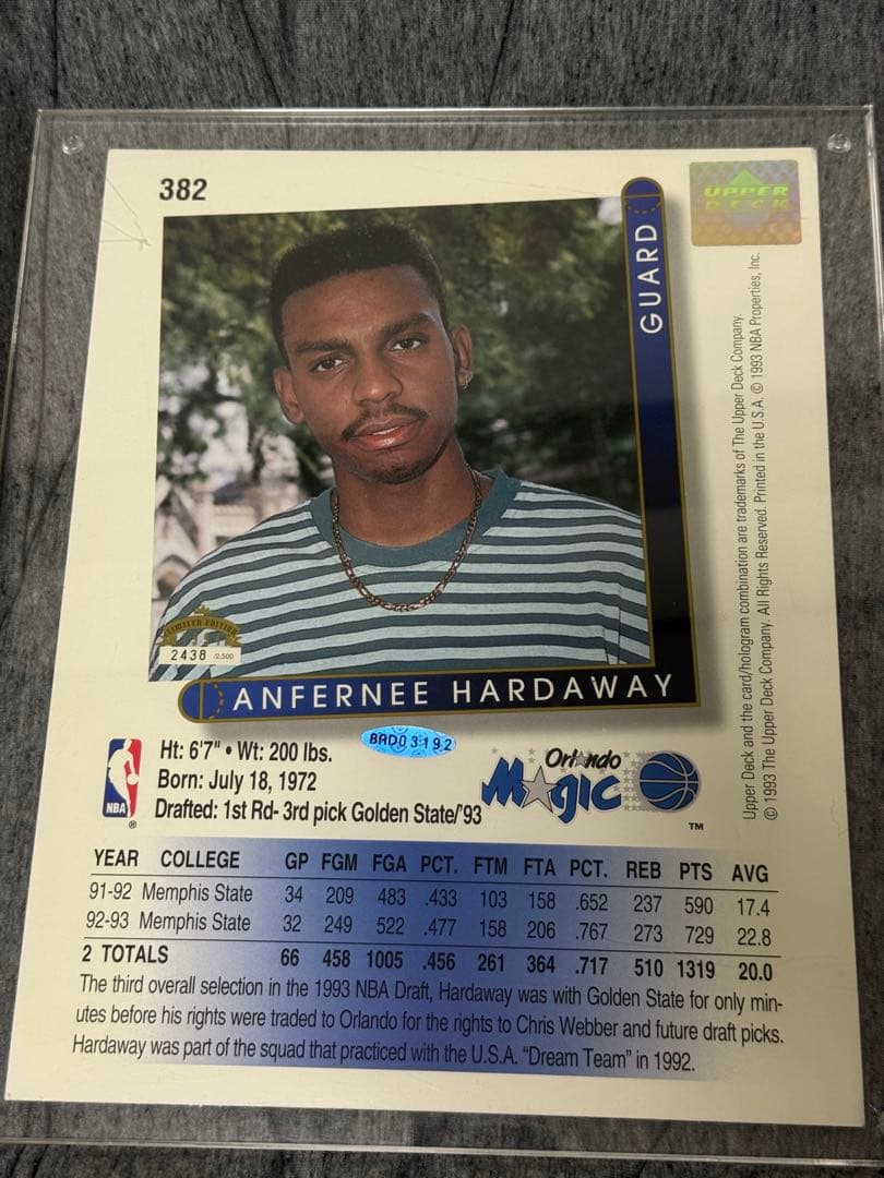 NBA ハーダウェイ 直筆サイン入り大判カード UPPER DECK UDA