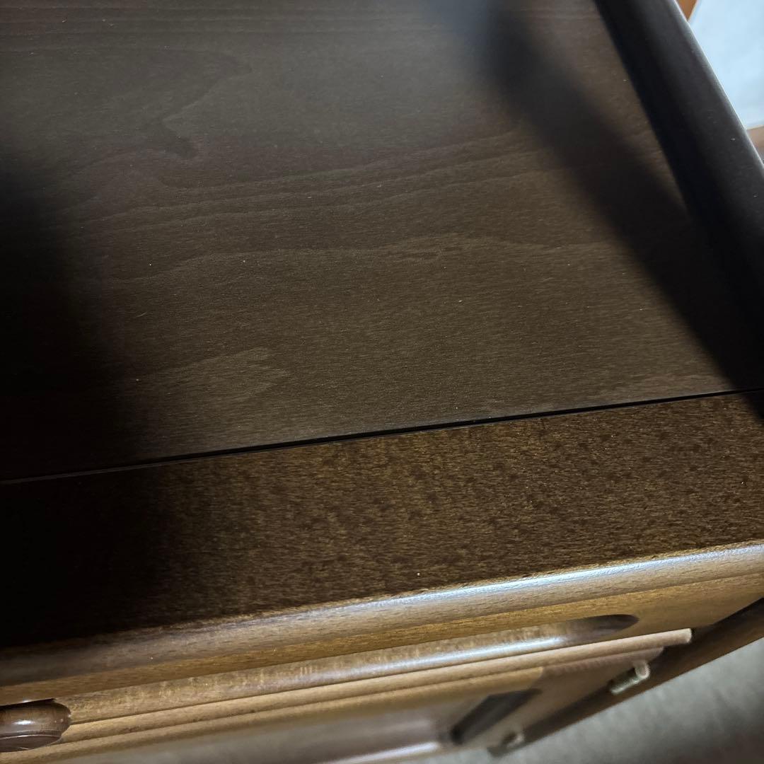 Karimoku カリモク 木製 電話台、FAX台　飾り棚 収納　レンジ台