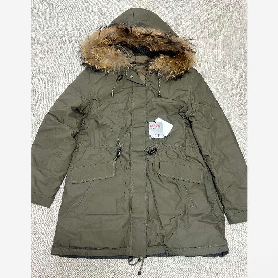 【新品】ELLE カーキ　モッズコート リバーシブル　size40