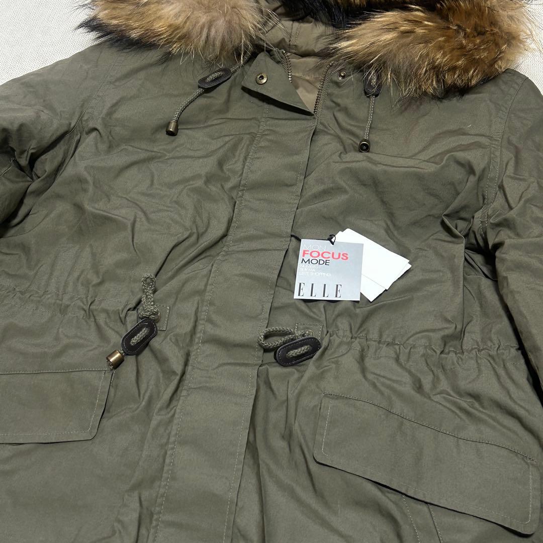【新品】ELLE カーキ　モッズコート リバーシブル　size40