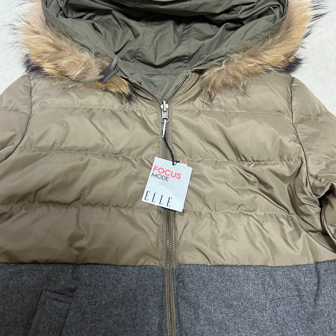 【新品】ELLE カーキ　モッズコート リバーシブル　size40