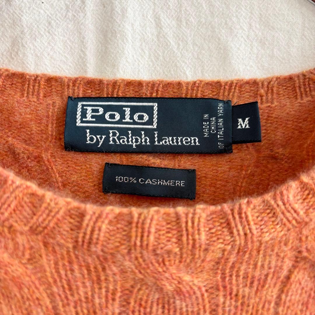 PolobyRalphLauren カシミア Uネック ケーブル編み セーター