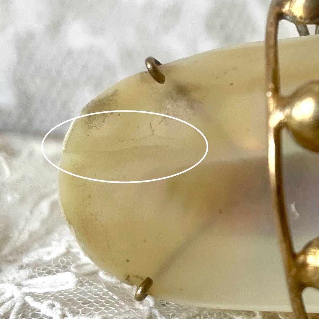 マザーオブパールのバギエ　ドールパニエにも　フランスアンティーク　白蝶貝　かご