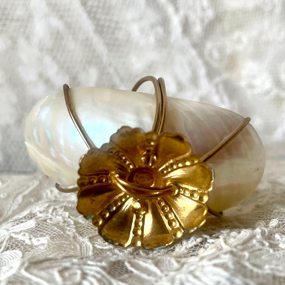 マザーオブパールのバギエ　ドールパニエにも　フランスアンティーク　白蝶貝　かご