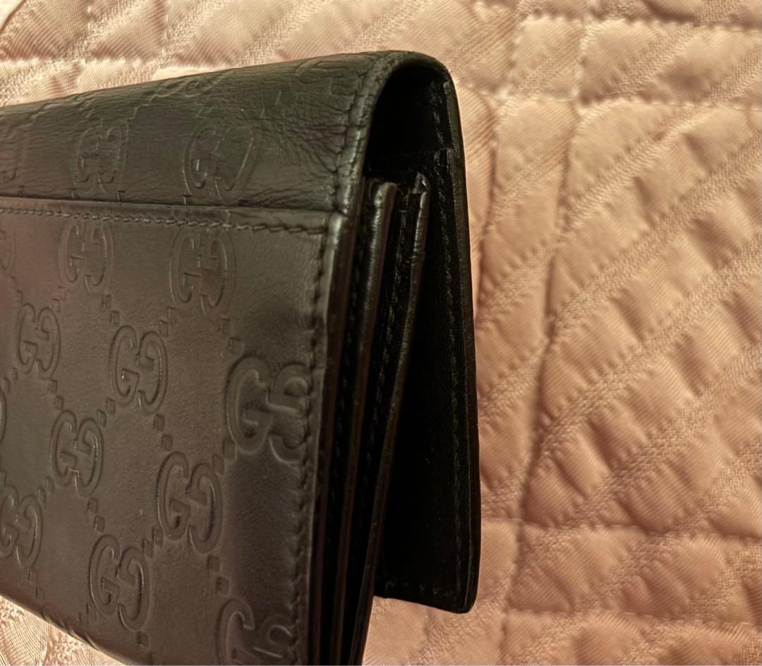 GUCCI GG柄 長財布 箱・タグ付き　黒