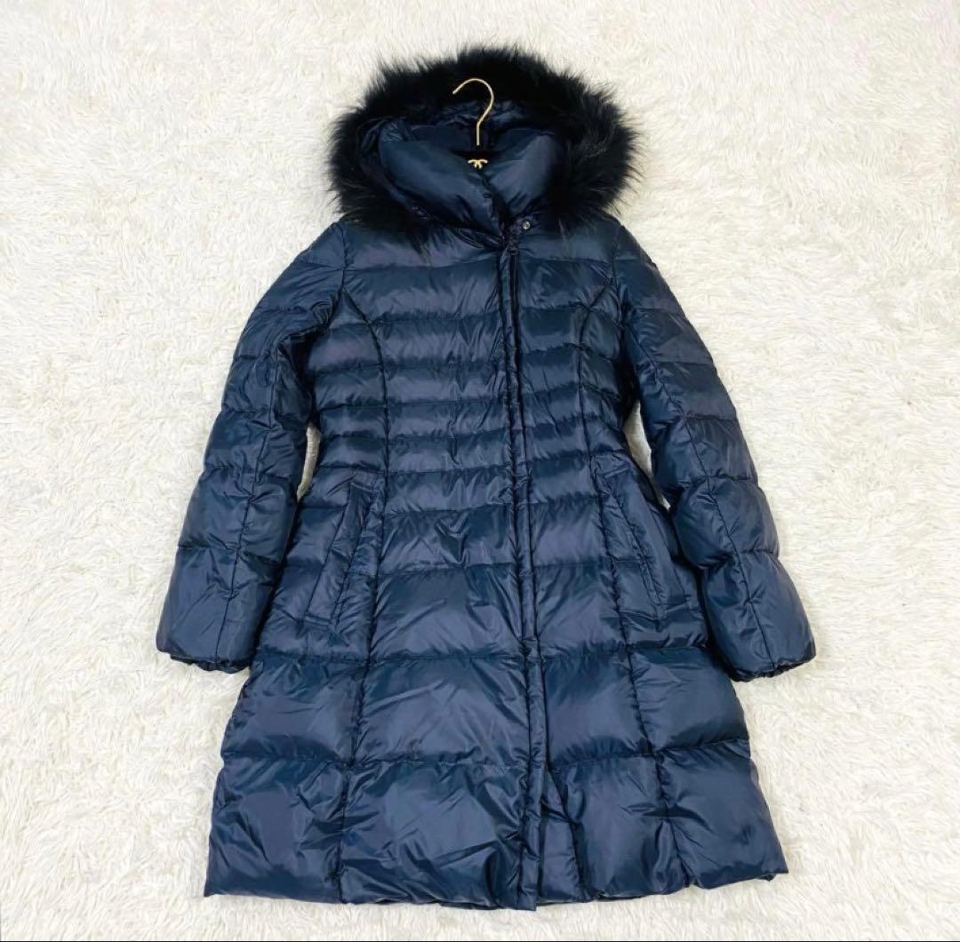 美品✨23区　ロングダウンコート　ネイビー　3way Aライン　ラクーンファー