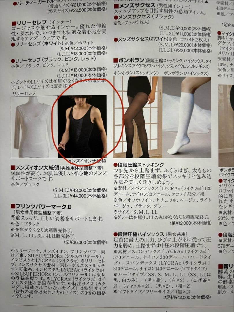 サミットインターナショナル LLサイズ メンズイオン大統領 補正下着 未開封品