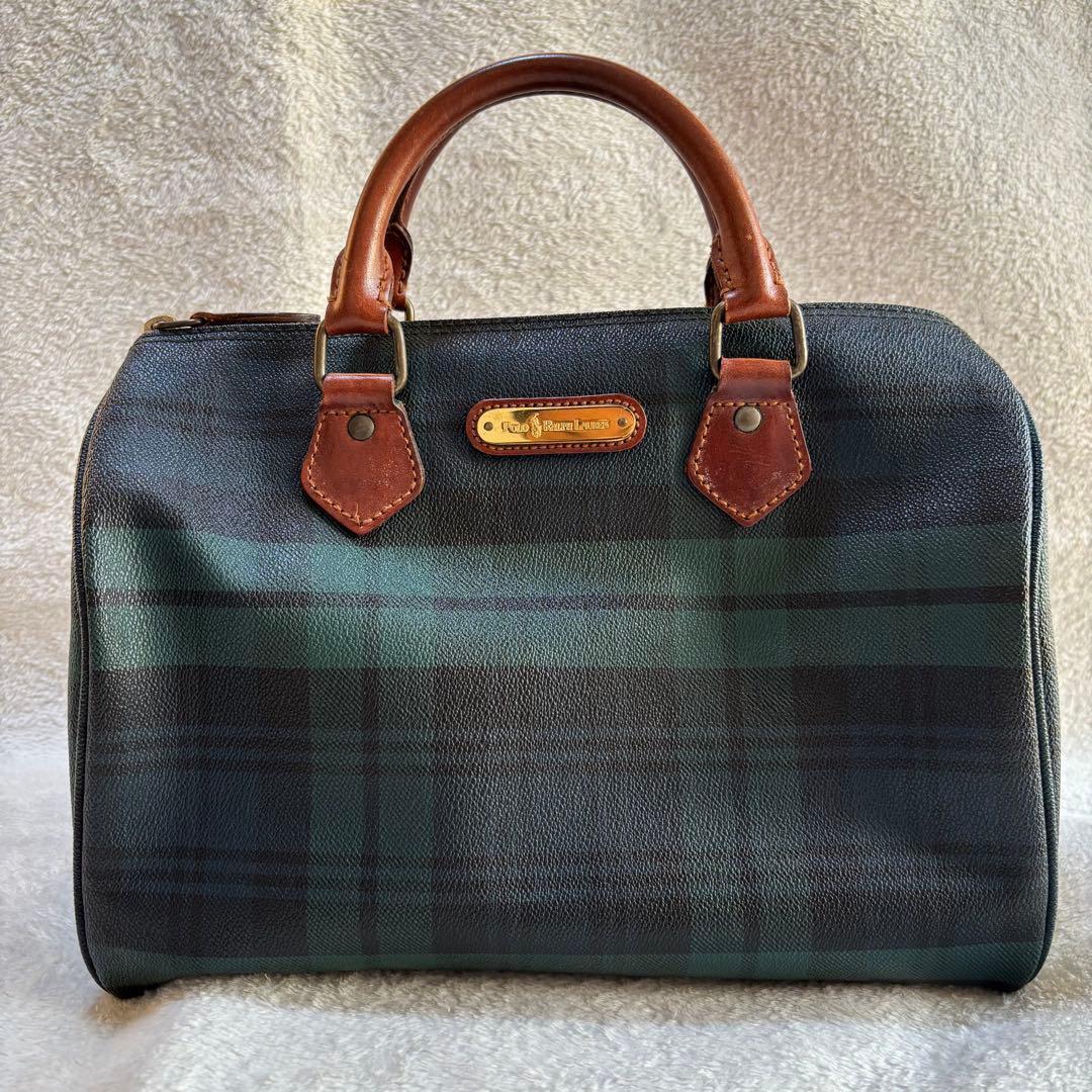 ✨️美品✨️ ポロラルフローレン ミニボストンバッグ PVCレザー グリーン