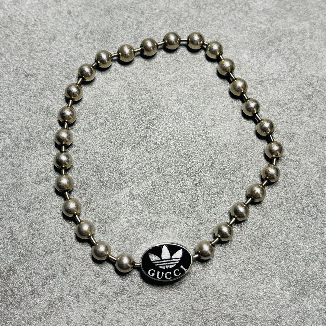 【美品✨】GUCCI × adidas シルバー925 ブレスレット 18号