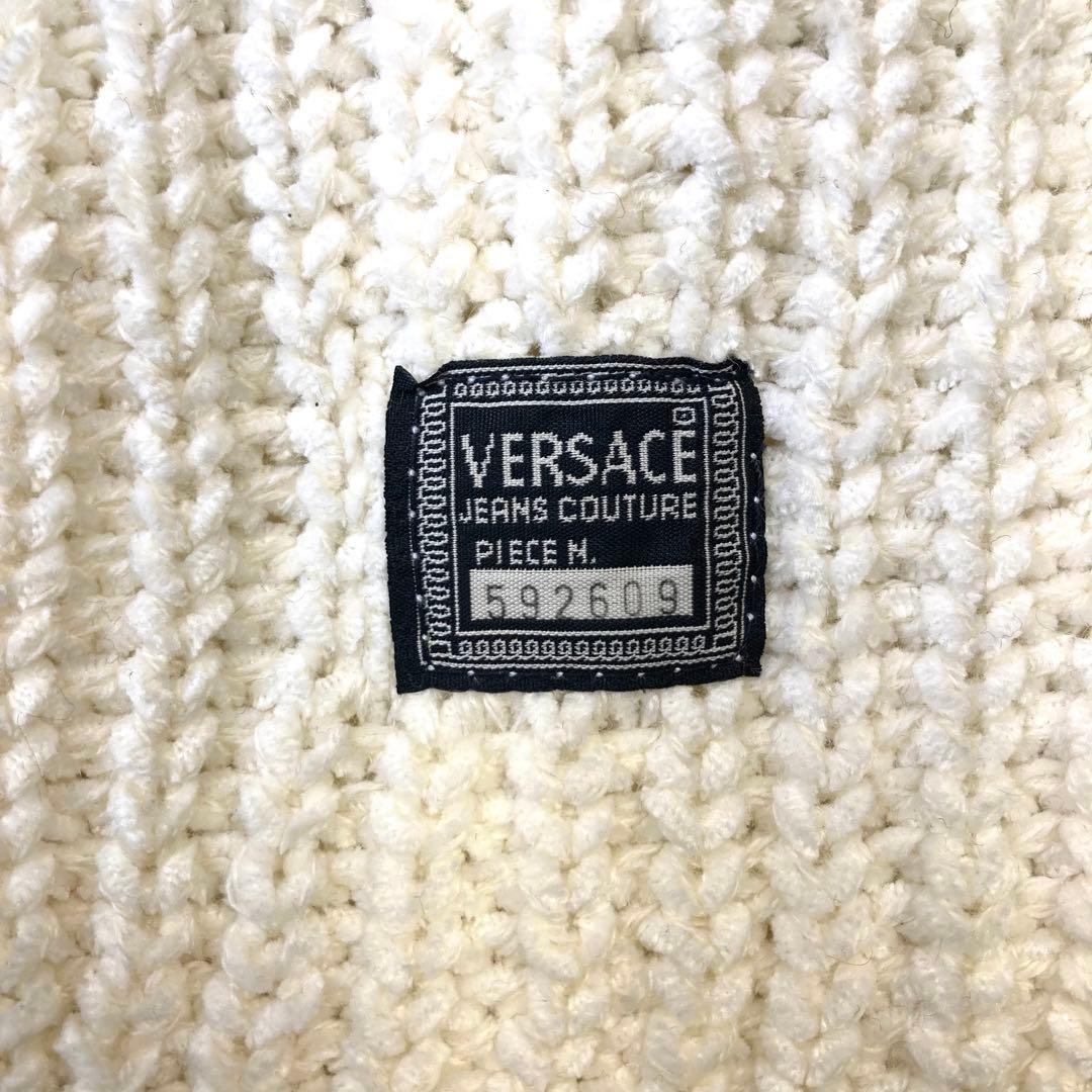 未使用級 ヴェルサーチ ニット ジャケット クロップド メデューサ バイカラー