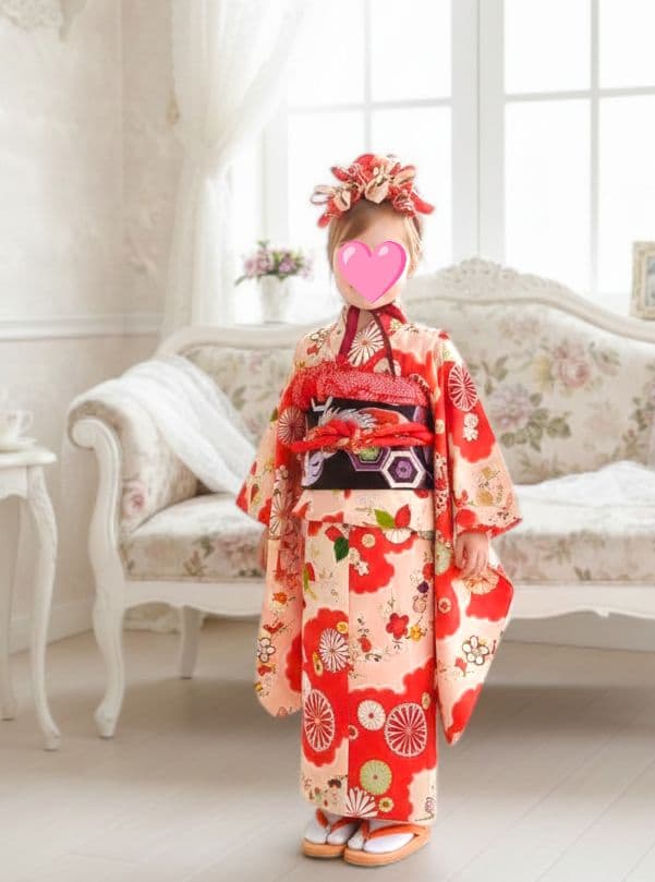 専用です☆　　　アンティークピンククリームオレンジの着物