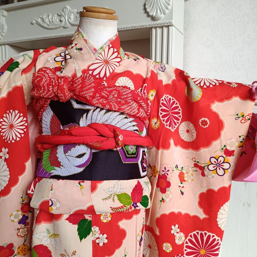専用です☆　　　アンティークピンククリームオレンジの着物