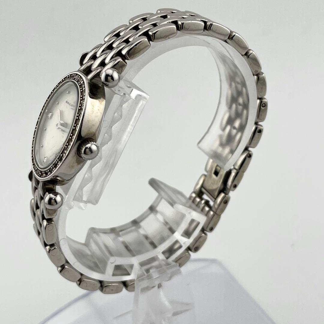 【稼働/新品電池】バレンシアガ　4Pダイヤ　ストーンベゼル　腕時計　シェル文字盤