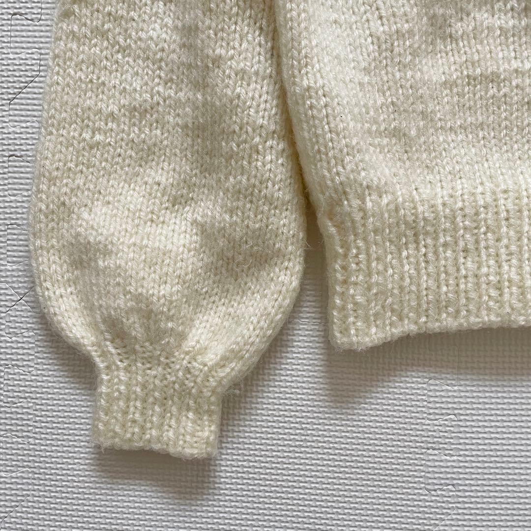 vintage アイボリー ボリュームスリーブ ニット