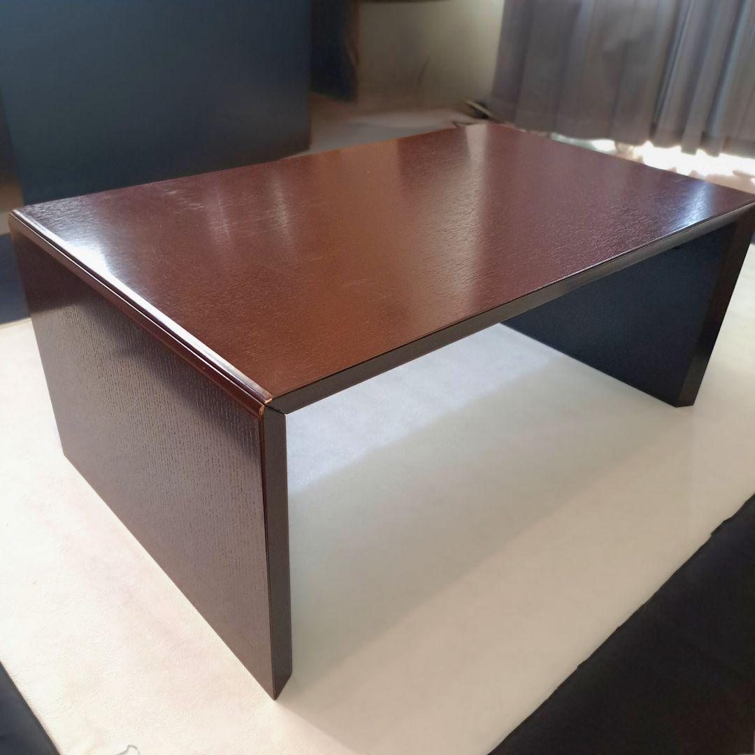 上質 TAIYO 和モダン 折り畳み 座卓 ローテーブル ダークブラウン 木製