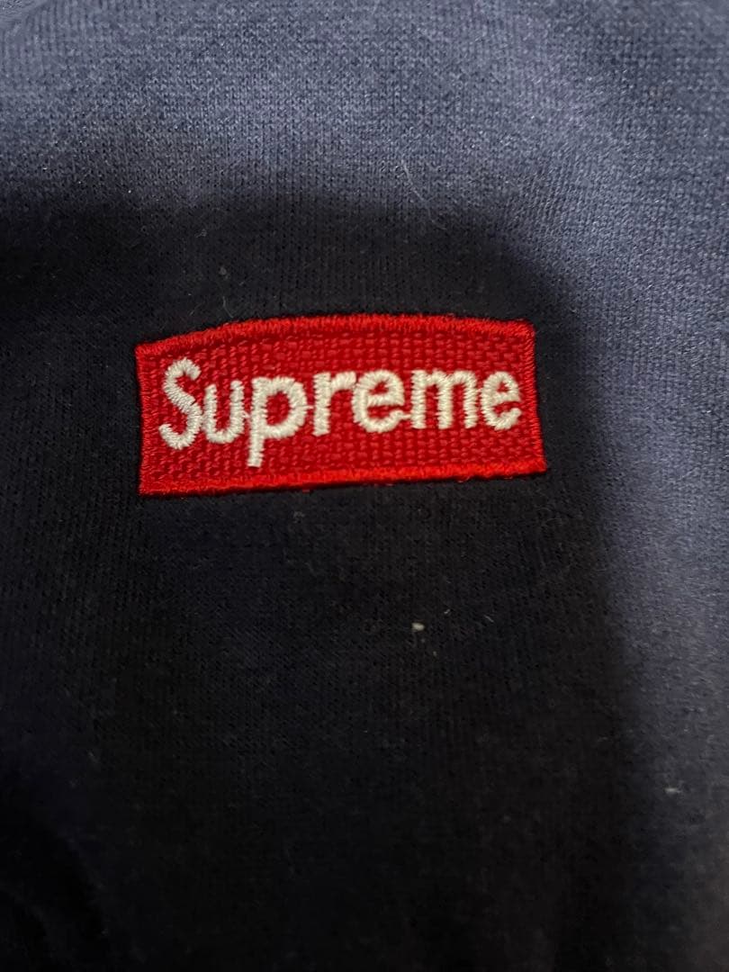 Supreme ボックスロゴ パーカー ネイビー