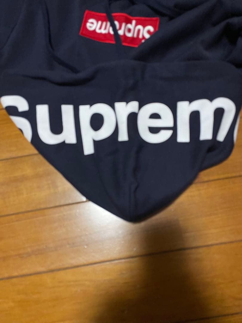 Supreme ボックスロゴ パーカー ネイビー