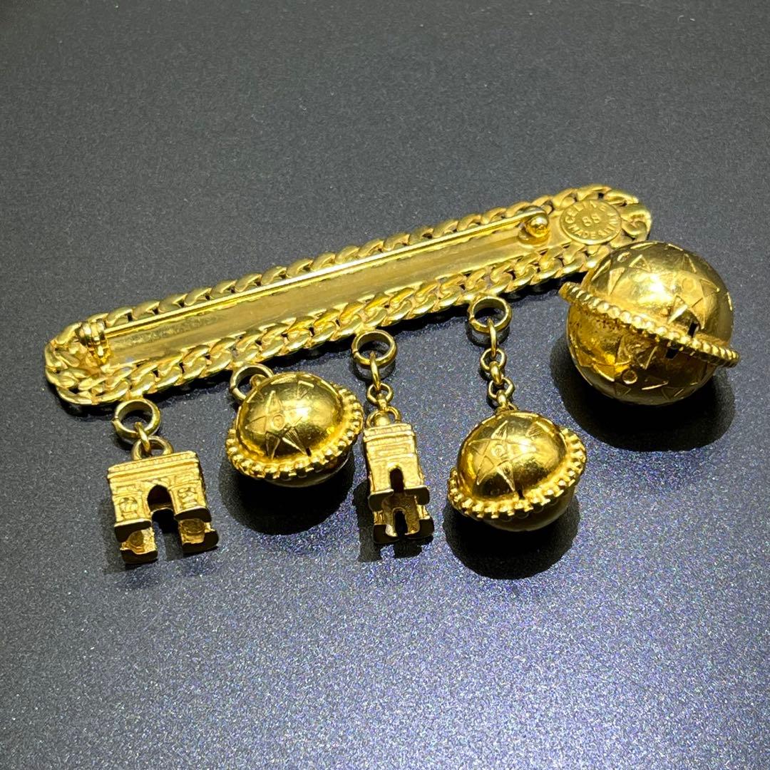 【美品】セリーヌ　ブローチ　スターボール　凱旋門　ゴールド