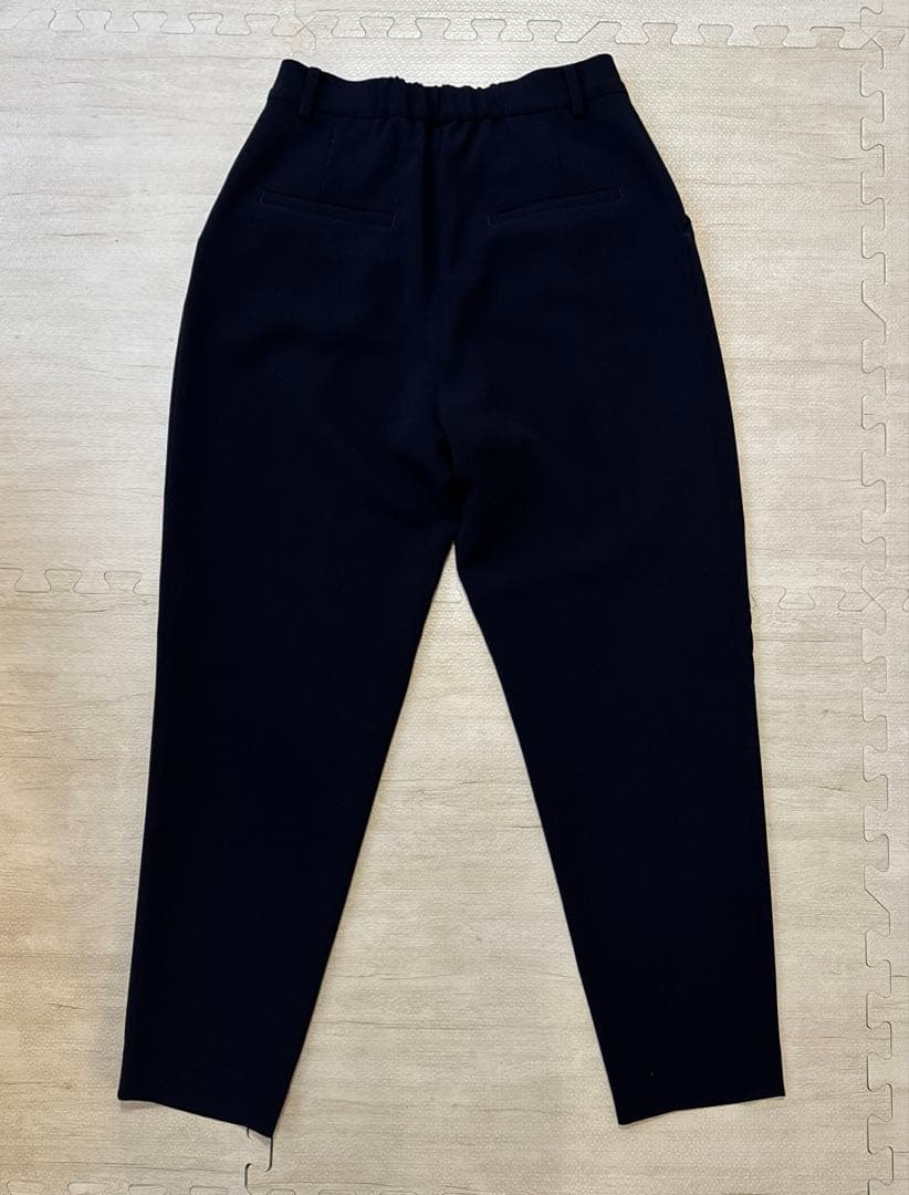 SOEJU ロングノーカラージャケット　ネイビー