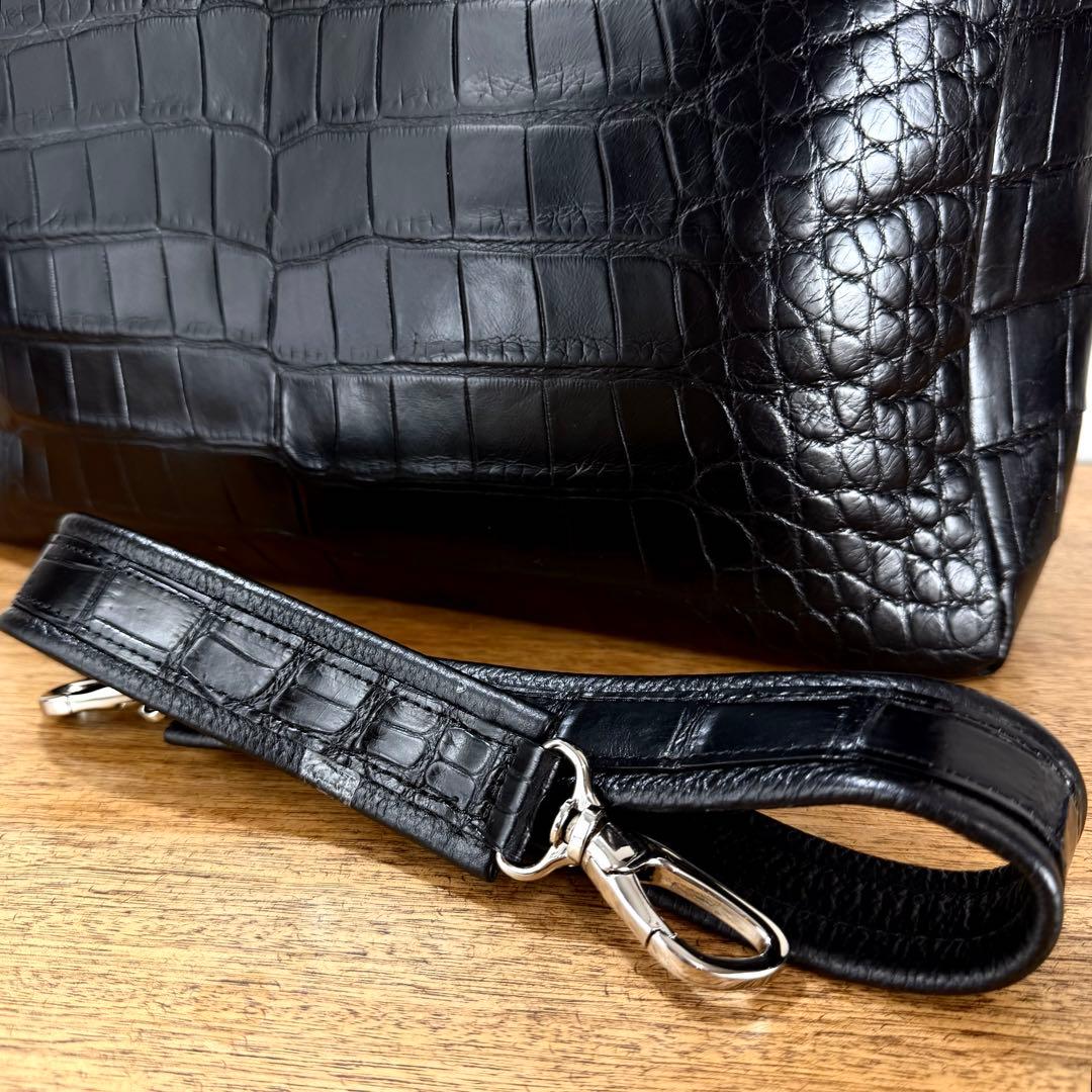 新品 JRA公認 定68万 最高峰 ポロサス クロコダイル 2wayトートバッグ