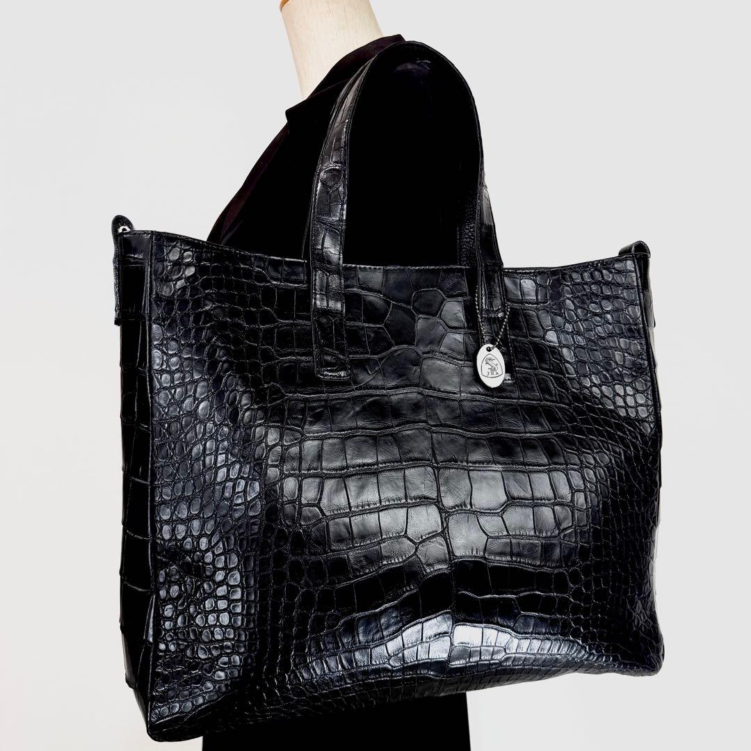 新品 JRA公認 定68万 最高峰 ポロサス クロコダイル 2wayトートバッグ