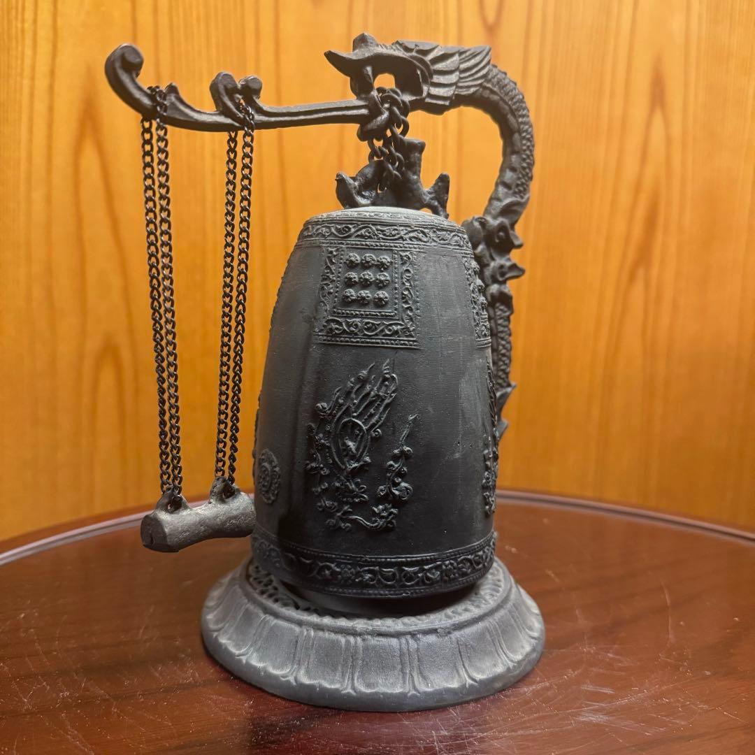 銅製 釣鐘 龍台座 鳴物 風水 仏教美術 龍の鐘