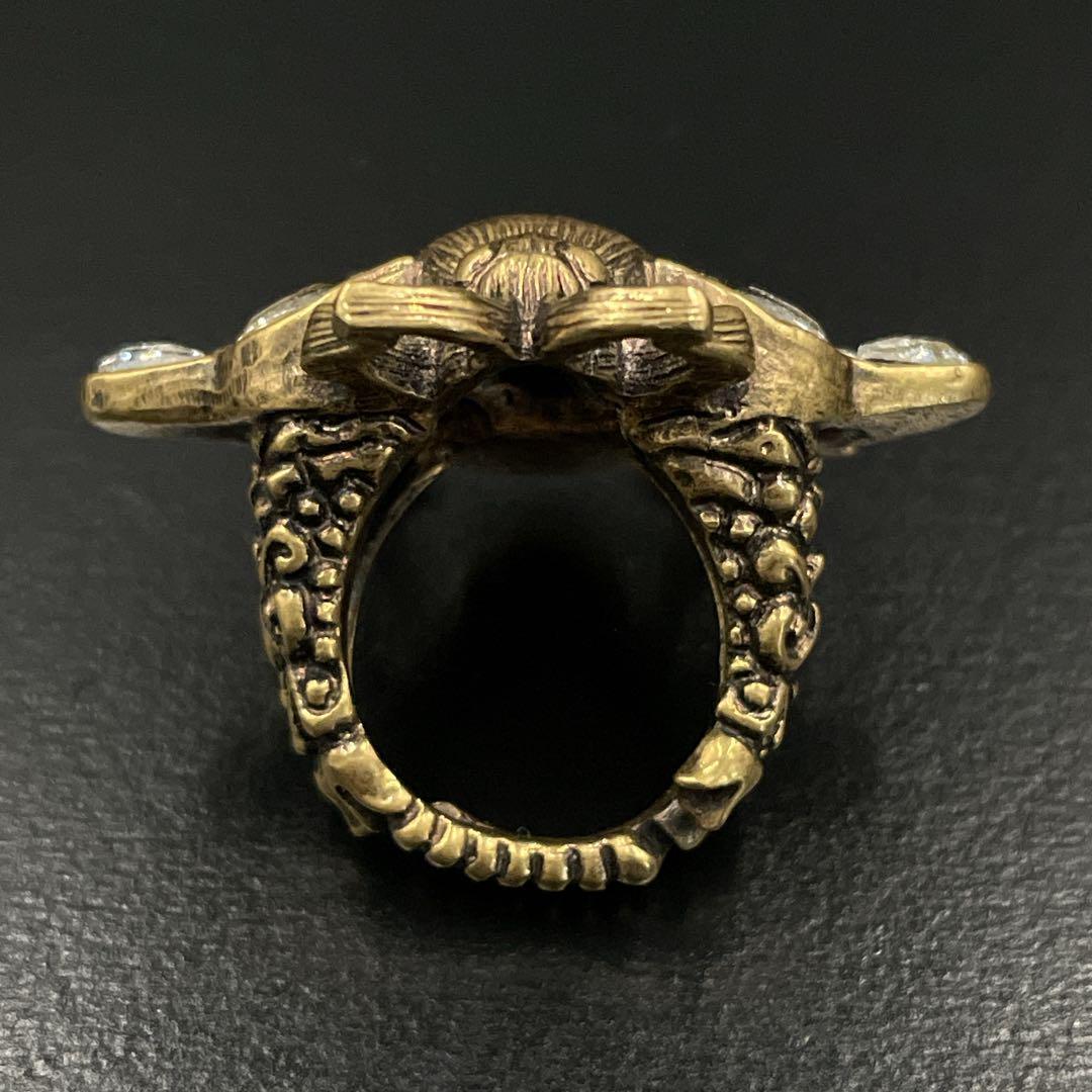 良品　グッチ リング インターロッキング 蜂 ビー パール ストーン 9号　指輪