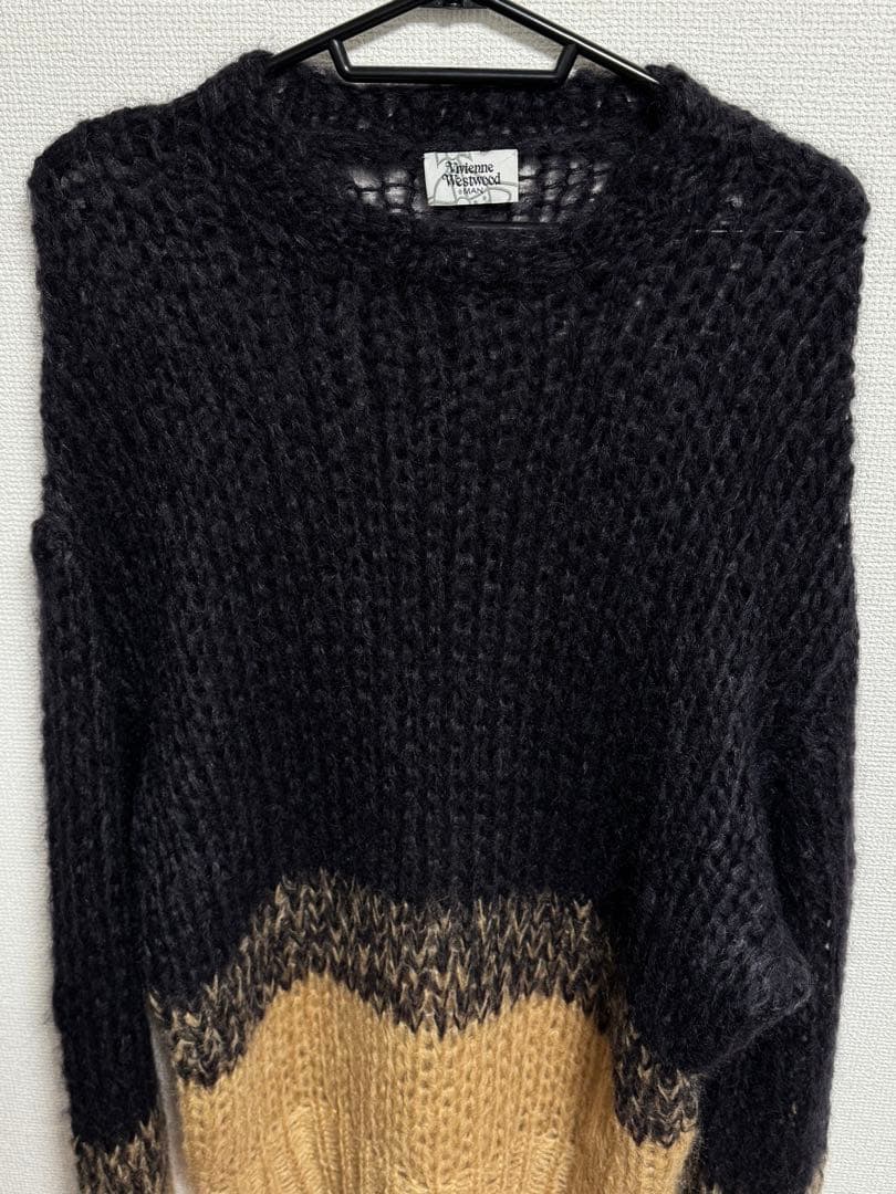 【Vivienne Westwood】モヘア バイカラー ニット セーター