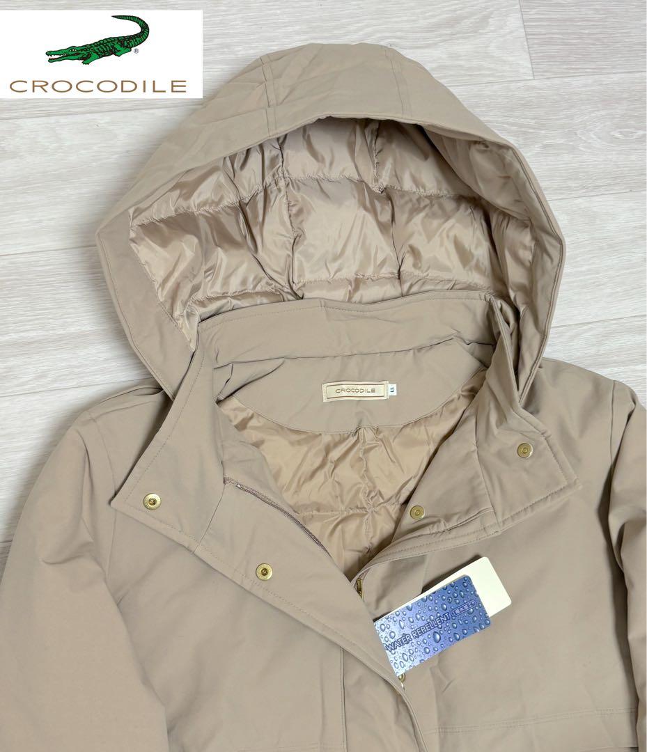 CROCODILE ダウンコート レディースLL フード付き 撥水 新品未使用