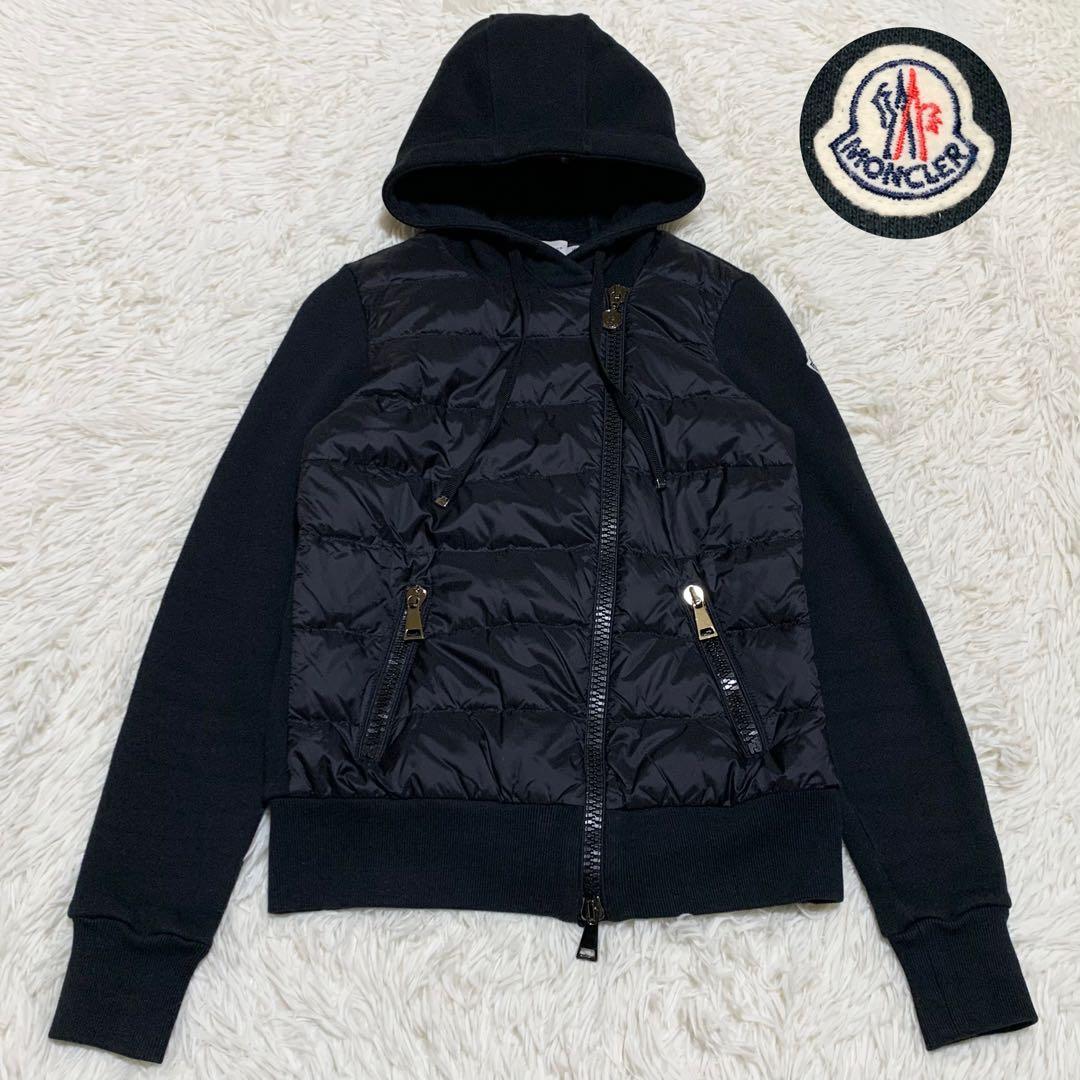 【美品】モンクレール MAGLIA CARDIGAN ハイブリッド 黒 XS