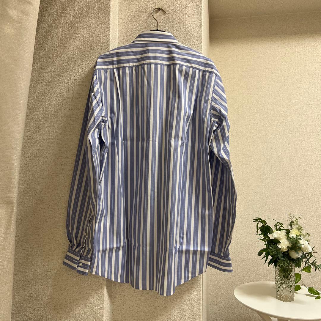 JIL SANDER 青白ストライプ 長袖シャツ