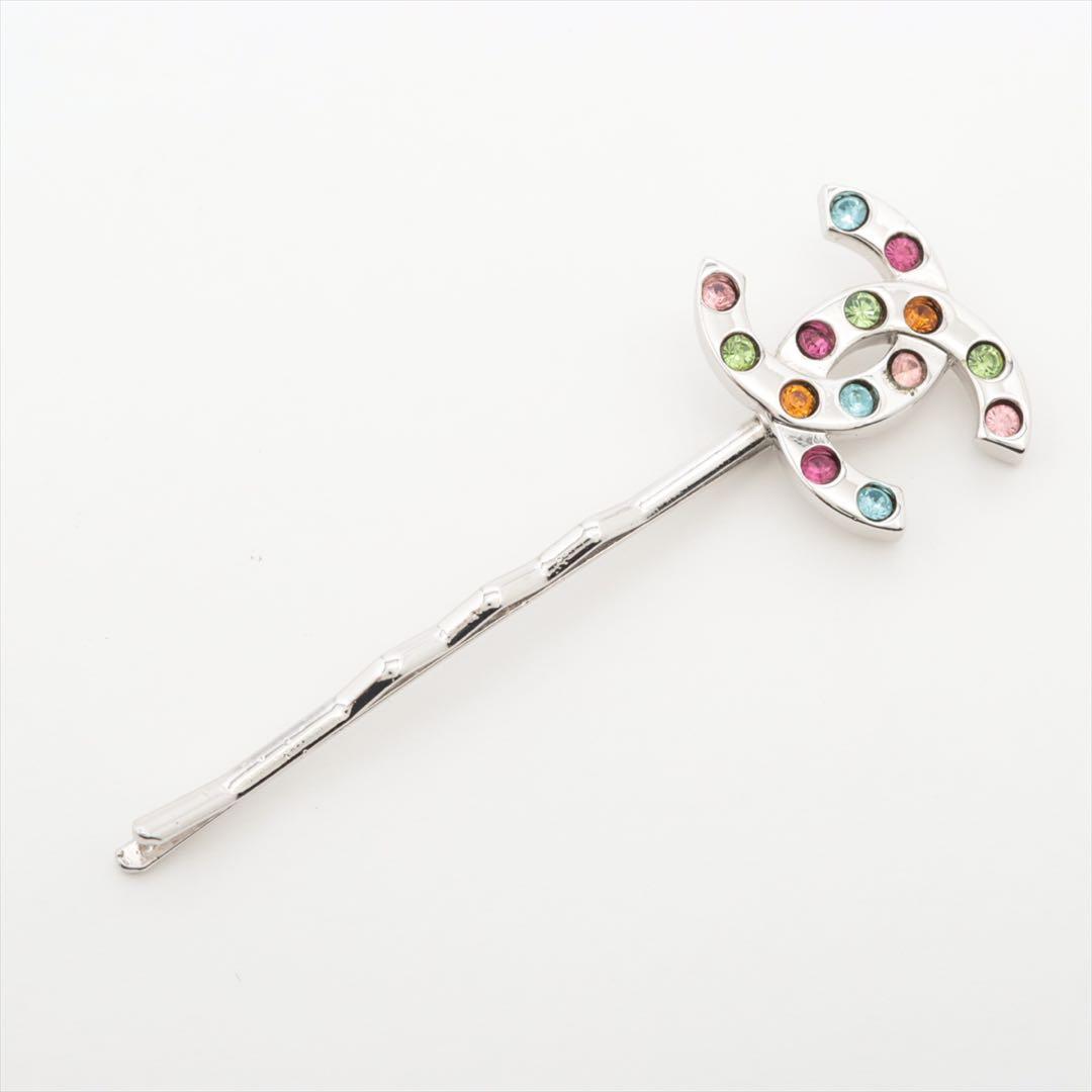 CHANEL ヘアピン　マルチカラーココマーク　00T シャネル　シルバー