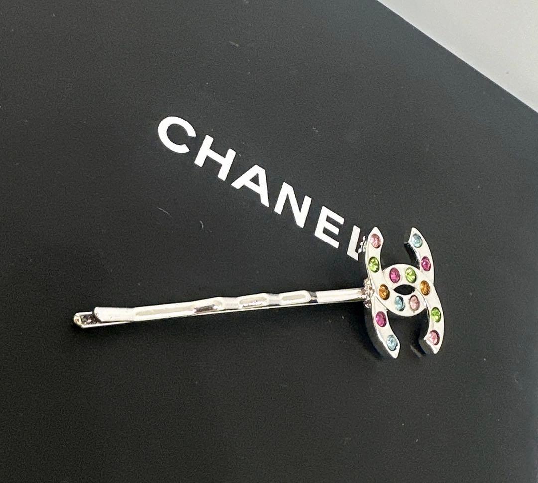 CHANEL ヘアピン　マルチカラーココマーク　00T シャネル　シルバー
