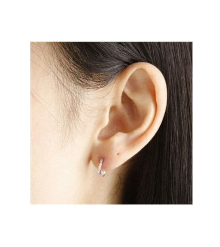 K10WG ダイヤモンドエタニティフープピアス 0.1ct