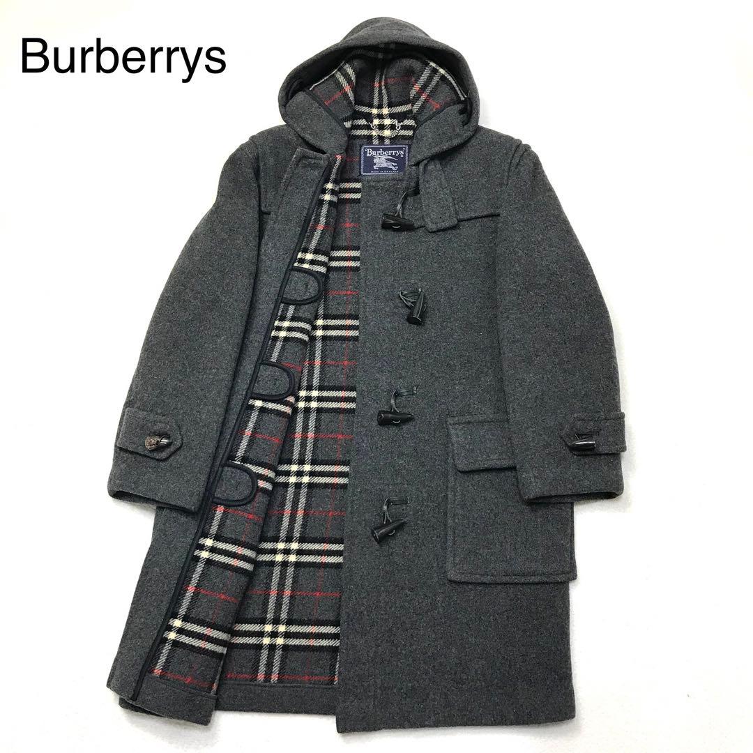 バーバリー Burberrys ダッフルコート グレー ウール ノバチェック