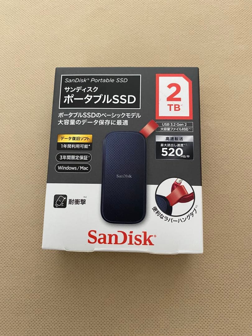 SanDisk ポータブルSSD 2TB SDSSDE30-2T00-J25