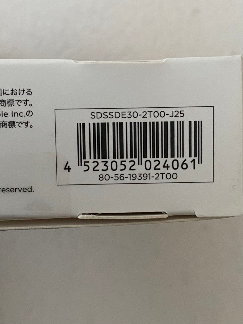 SanDisk ポータブルSSD 2TB SDSSDE30-2T00-J25