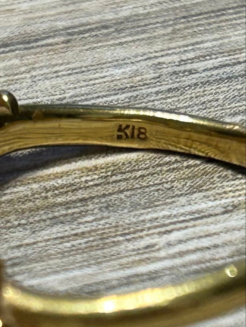 K18⭐︎天然石付きリング