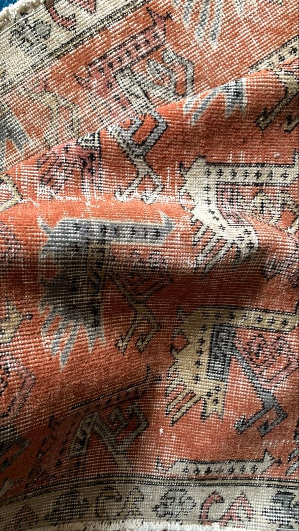 85.5×152 \"孔雀の行進\" ViNTAGE TURKiSHRUG