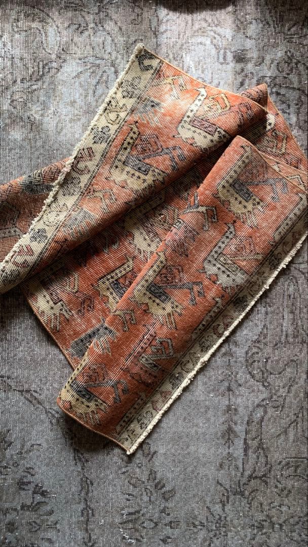 85.5×152 \"孔雀の行進\" ViNTAGE TURKiSHRUG