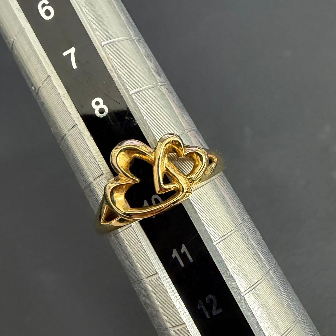 (B013012) K18リング 約10号 ハート 18金YG 指輪