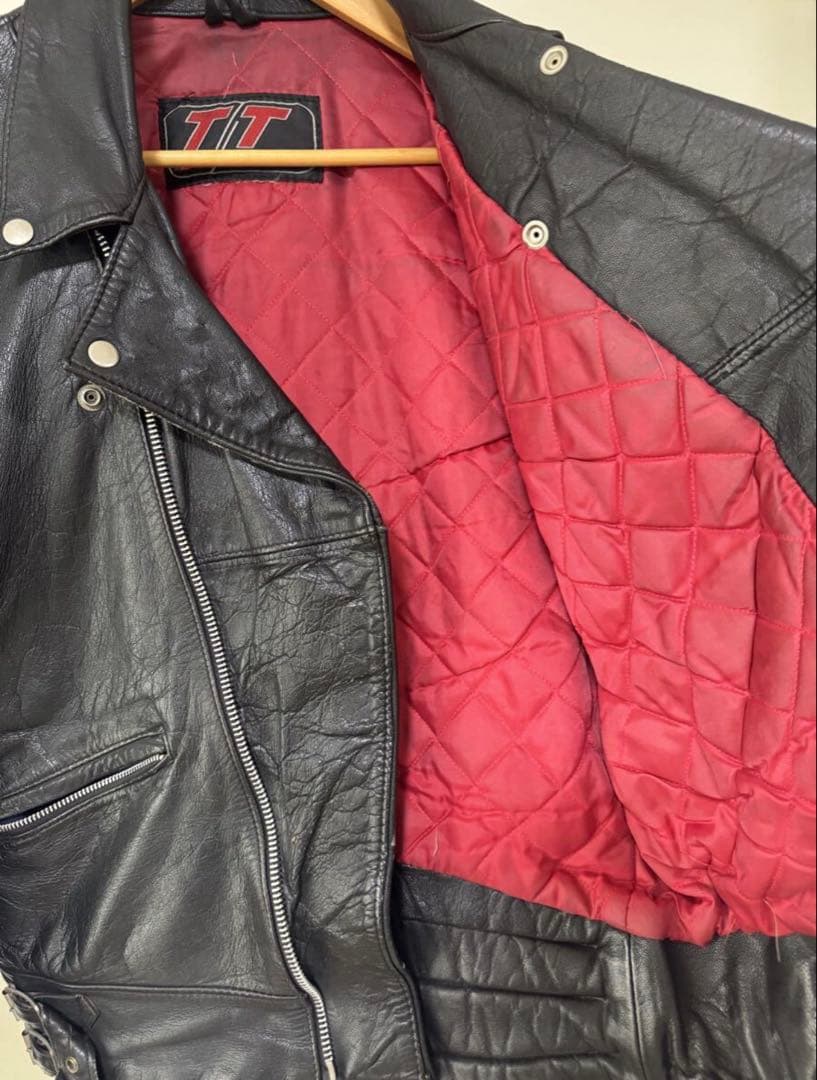TT LEATHERS ダブルライダースジャケット サイズXL相当
