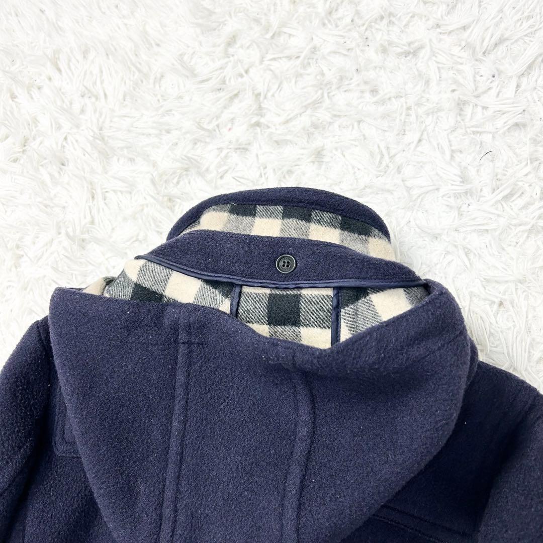 バーバリーチルドレン ダッフルコート 14Y 164cm ネイビー メガチェック