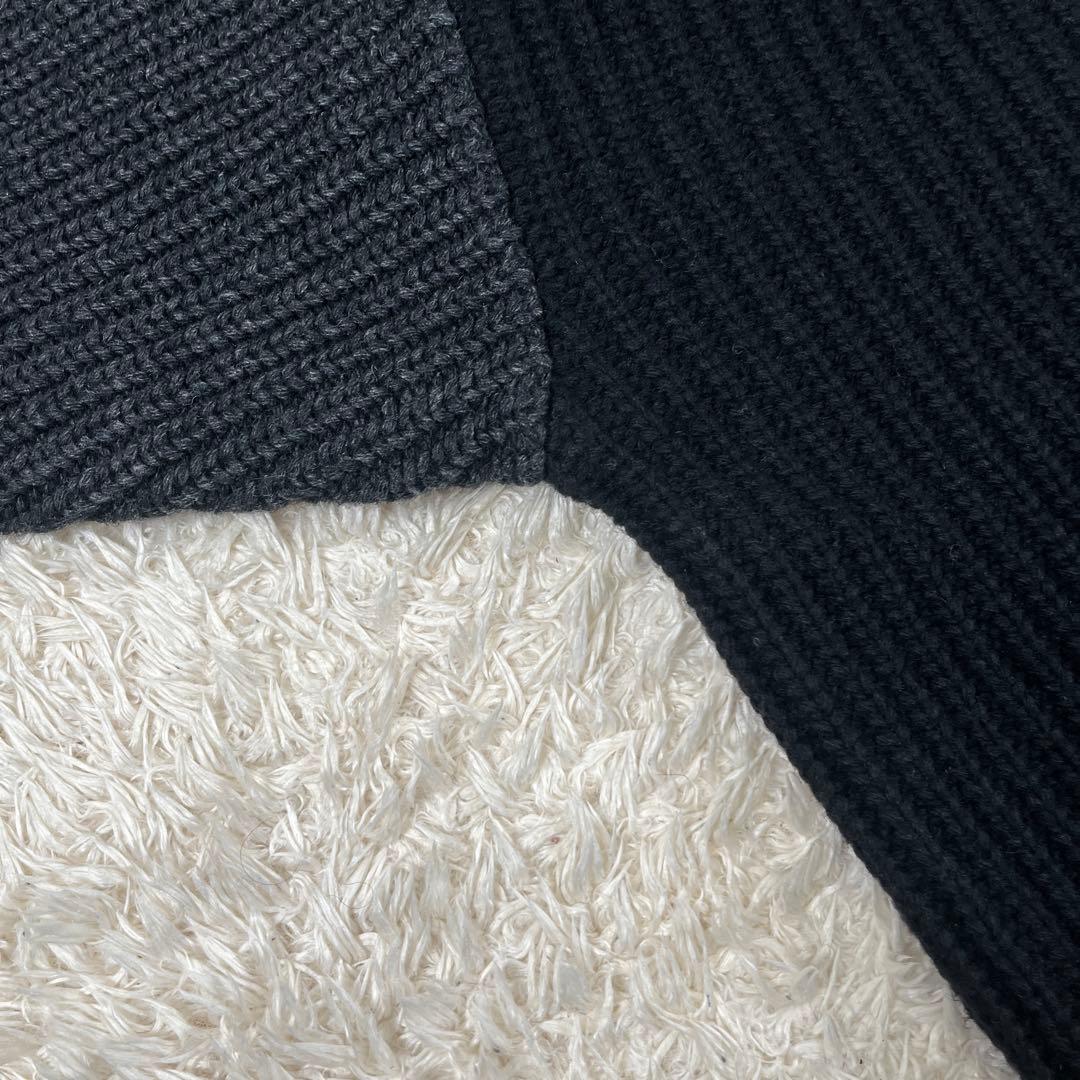 MACHATT マチャット 厚手 パッチワーク フリル ニット ブラック