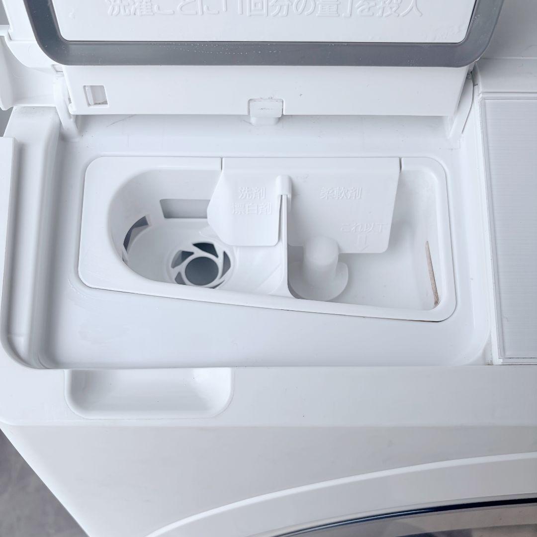 配送設置無料！純正HITACHIホワイト系大容量電気洗濯乾燥機！完全動作品！