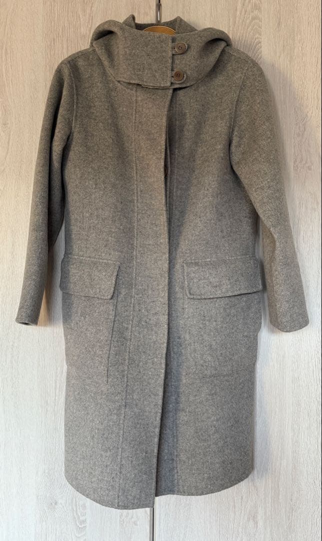 値下済Theory ダブルフェイスダッフルコート　ウールフードコート　カシミヤ混