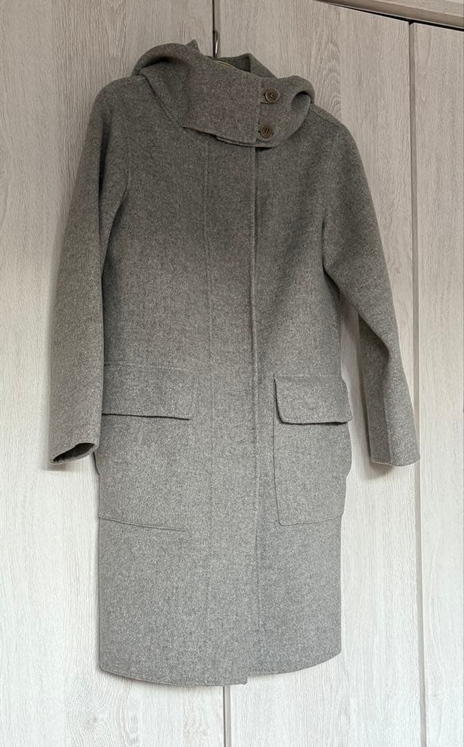 値下済Theory ダブルフェイスダッフルコート　ウールフードコート　カシミヤ混